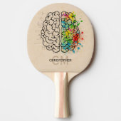 Left And Right Human Brain Personalize Ping Pong Paddle (Front)