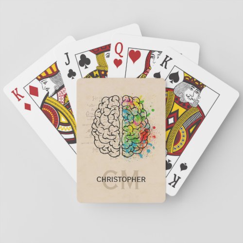 Left And Right Human Brain Personalize Poker Cards