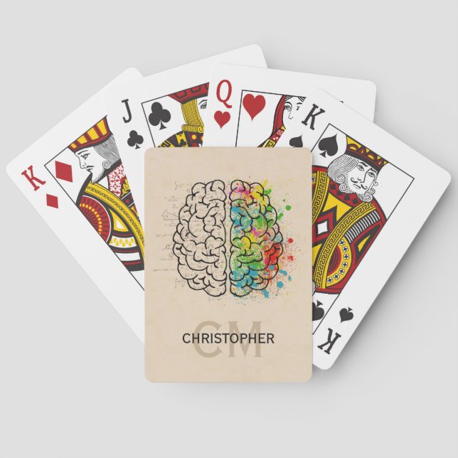 Left And Right Human Brain Personalize Poker Cards (Back)