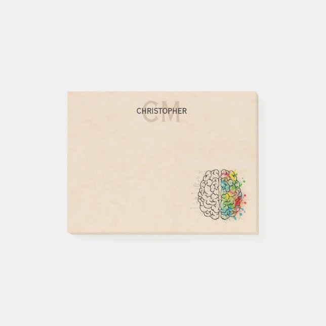 Left And Right Human Brain Personalize Post-it Notes (Front)