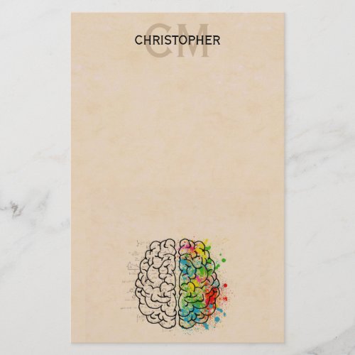 Left And Right Human Brain Personalize Stationery