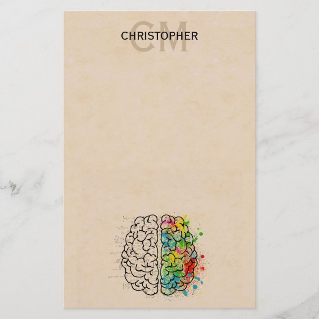 Left And Right Human Brain Personalize Stationery (Front)