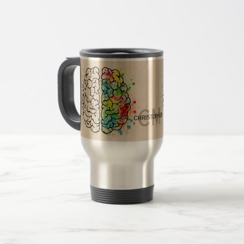 Left And Right Human Brain Personalize Travel Mug