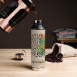 Left And Right Human Brain Personalize Water Bottle<br><div class="desc">A comparison of the Left right human brain concept. Ready to be personalized. Just add your name and initials for a modern monogram. Creative part and logic part with social and business doodle sketch mathematics calculations and abstract art paint. The brain and mind psychology idea drawing illustration design. The brain...</div>
