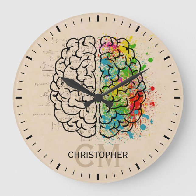 Left And Right Human Brain Personalized Large Clock (Front)