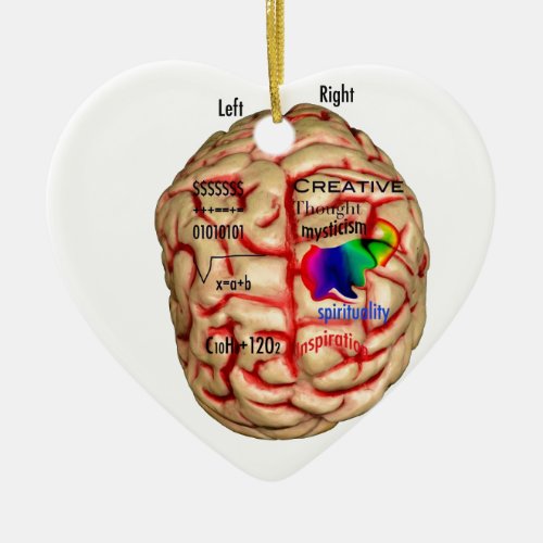 Left and Right Side of Brain Ceramic Ornament