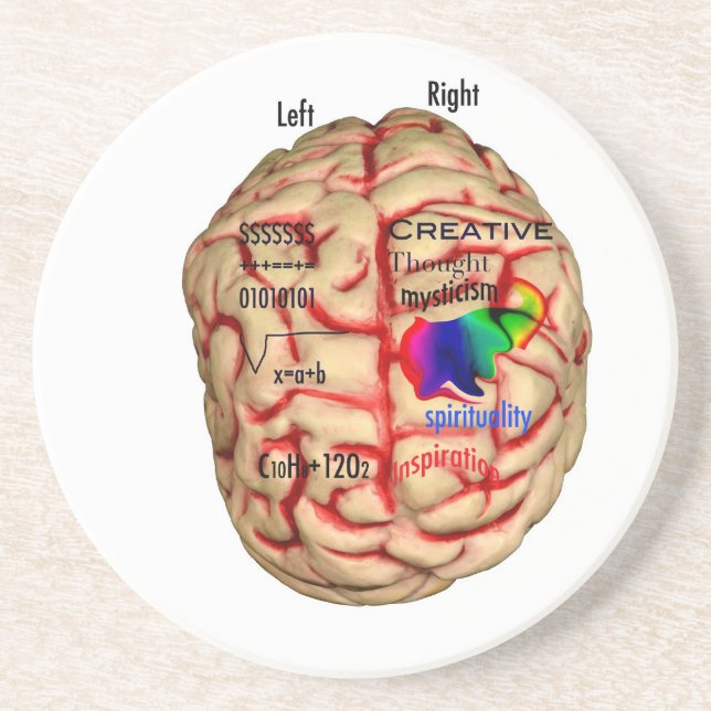 Left and Right Side of Brain Sandstone Coaster (Front)