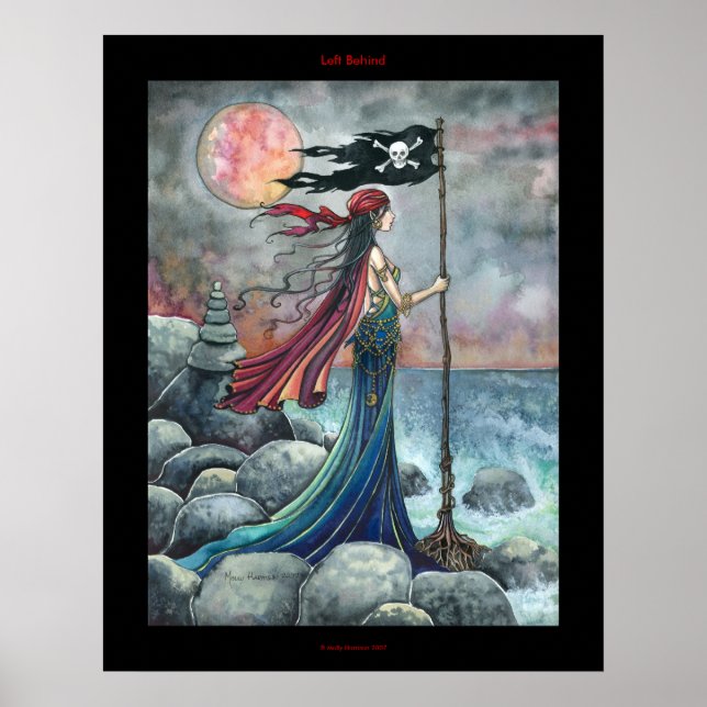 Left behind Gothic Pirate Poster Fantasy Art (Front)