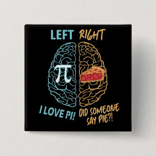 Left Brain Right Brain Funny Pi Button