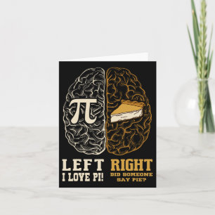Left Brain Right Brain Pi Day Math Student Teacher Card
