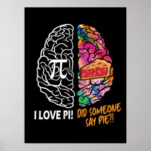 Left Brain Right Brain Pi Poster