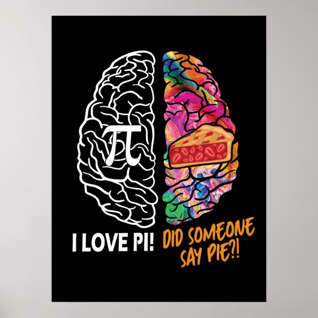 Left Brain Right Brain Pi Poster (Front)