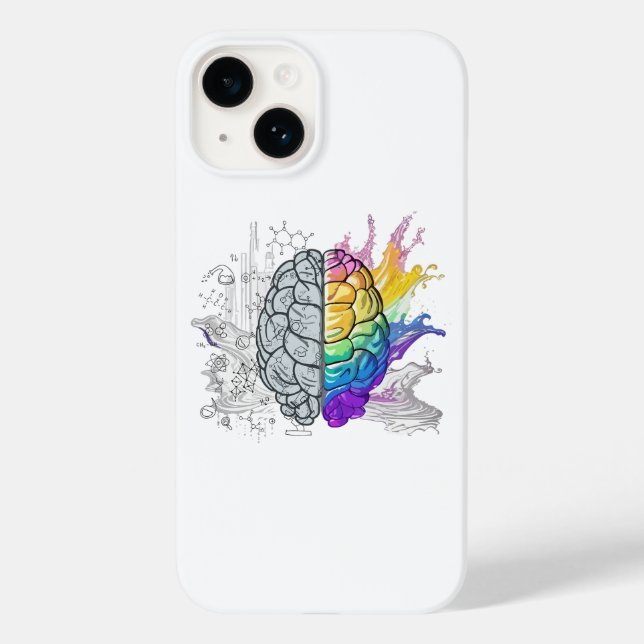 Left Brain vs Right Brain Creative Artwork Case-Mate iPhone Case (Back)