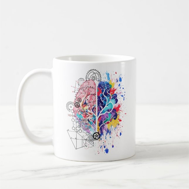Left Brain vs Right Brain Creative Artwork Coffee Mug (Left)