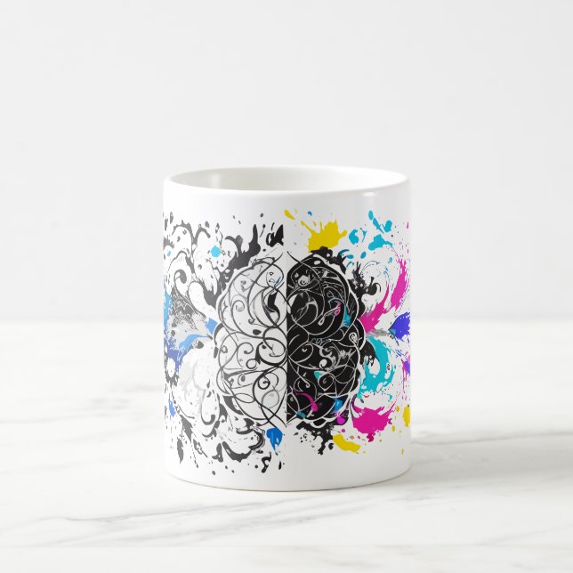 Left Brain vs Right Brain Creative Artwork Coffee Mug (Center)