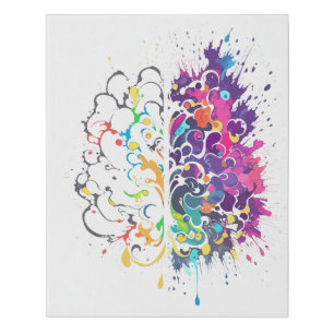 Left Brain vs Right Brain Creative Artwork Faux Canvas Print