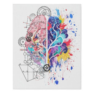 Left Brain vs Right Brain Creative Artwork Faux Canvas Print