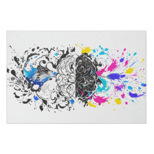 Left Brain vs Right Brain Creative Artwork Faux Canvas Print