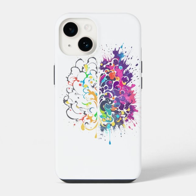 Left Brain vs Right Brain Creative Artwork Iphone Case (Back)