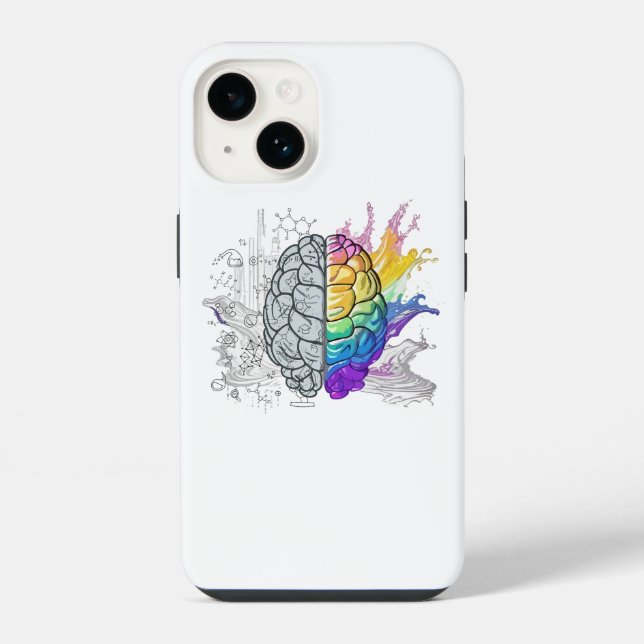 Left Brain vs Right Brain Creative Artwork Iphone Case (Back)