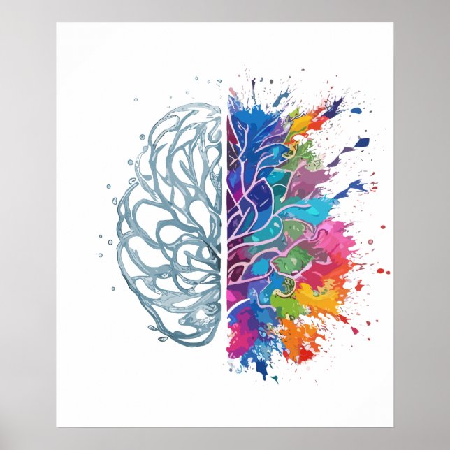 Left Brain vs Right Brain Creative Artwork Poster (Front)
