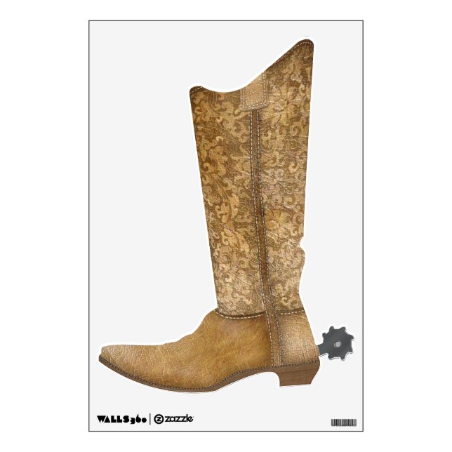 Left Cowboy Boot Wall Sticker (Front)