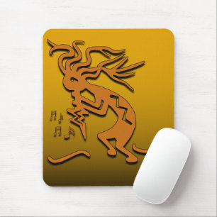 Left Facing Flute Playing Kokopelli Musician Mouse Pad