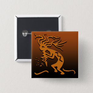 Left Facing Kokopelli Musician and MerryMaker Button