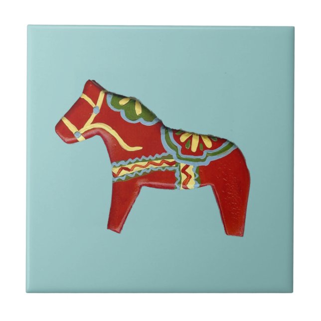 Left Facing Red Dala Horse Tile (Front)