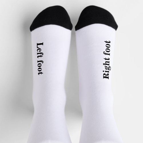 Left Foot and Right Foot White Black Socks
