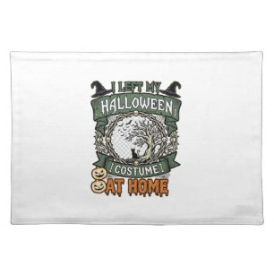 Left Halloween Costume Home Tree Cat Pumpkins_1 Cloth Placemat