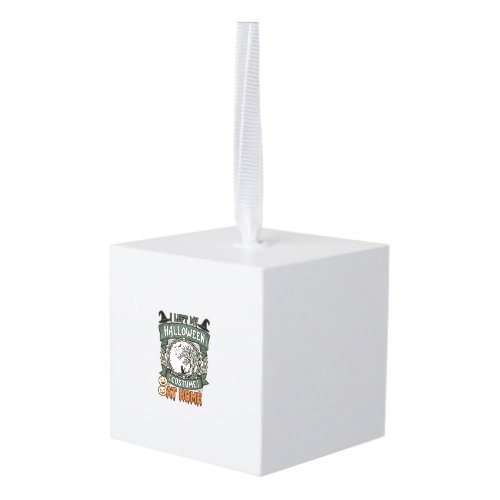 Left Halloween Costume Home Tree Cat Pumpkins_1 Cube Ornament