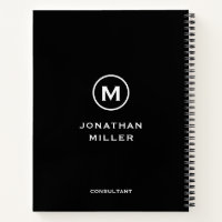 Left-Handed Black White Monogram Initial