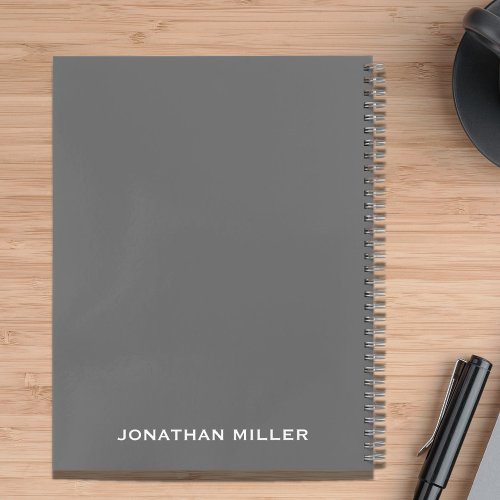 Left_Handed Gray Personalized Name Notebook