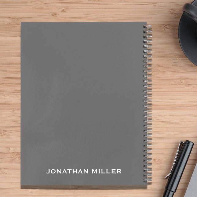 Left-Handed Gray Personalized Name Notebook (Creator Uploaded)