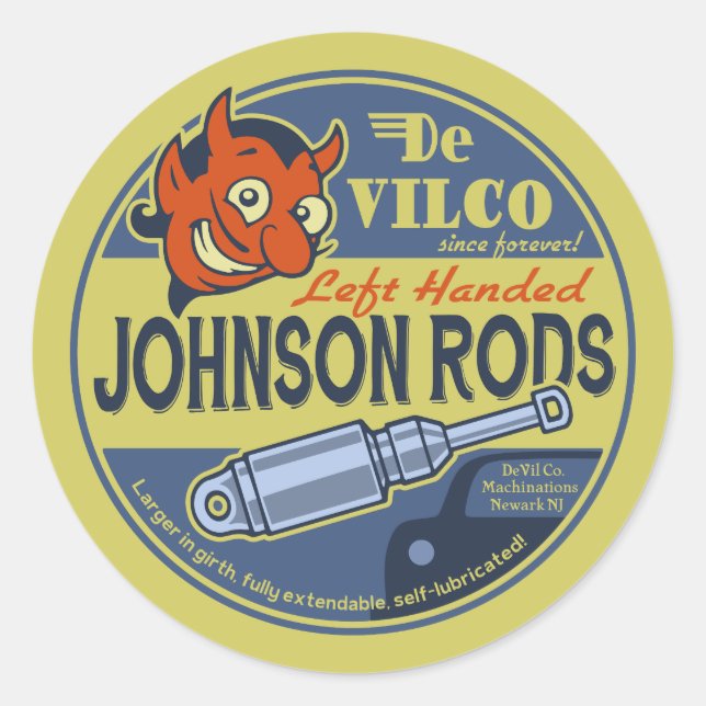Left-Handed Johnsons Classic Round Sticker (Front)