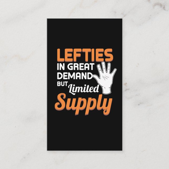 Left Handed Lefty Gift Pride Leftie Business Card (Front)