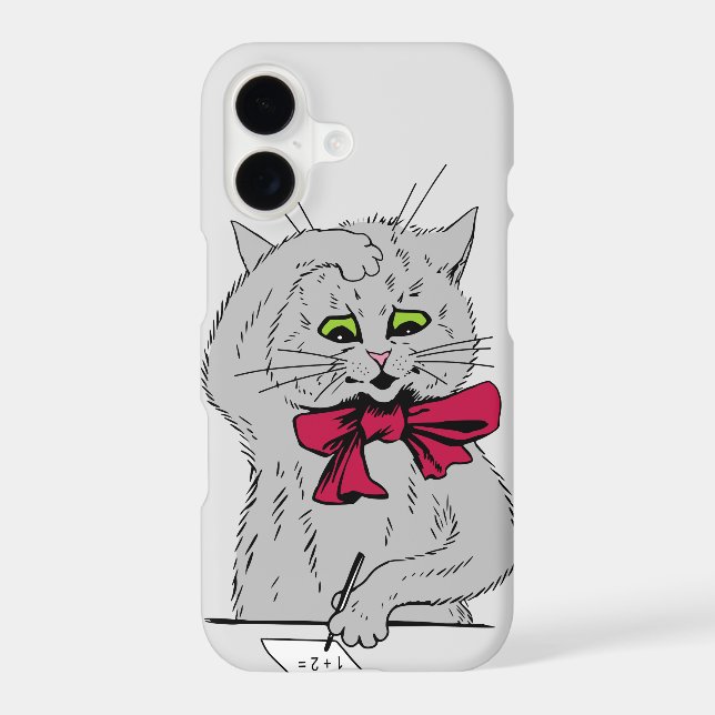 Left Handed Math Cat Iphone Case (Back)