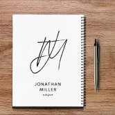 Custom Left-Handed Tan Black School Notebook