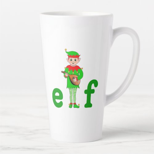 Left_Handed Musical Elf  Latte Mug