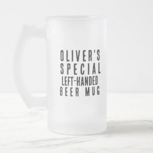Left Handed Novelty Gift Funny Frosted Glass Beer Mug