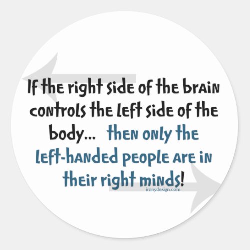 Left_handed people classic round sticker