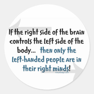 Left-handed people classic round sticker