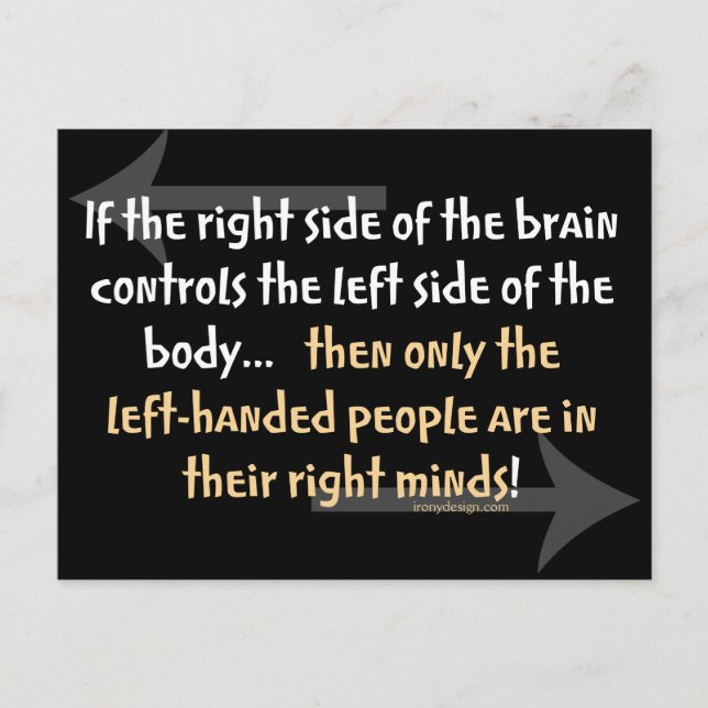 Left-handed people postcard (Front)
