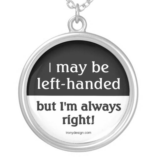 Left_handed people silver plated necklace