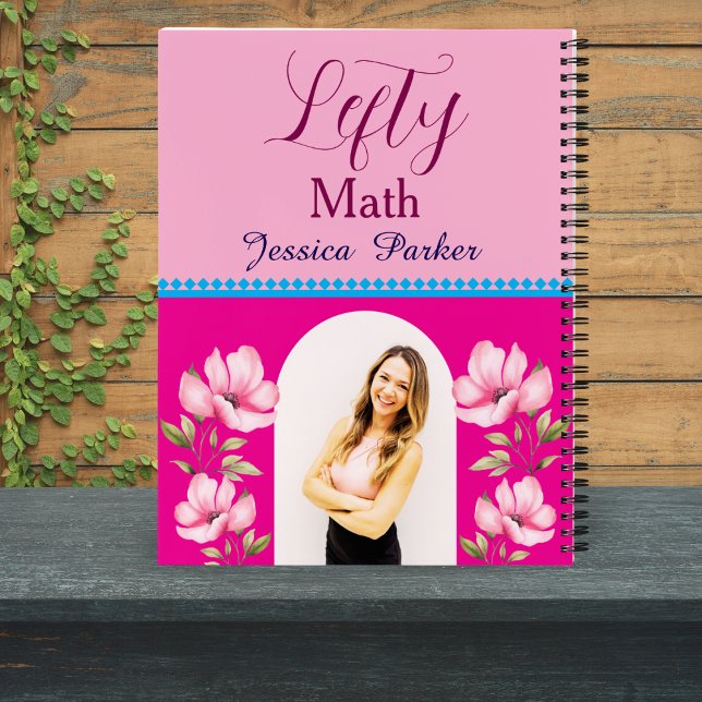 Left-Handed Pink Math Floral Name School Supply Notebook (Creator Uploaded)