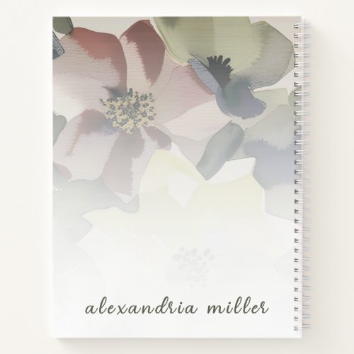 Left_Handed Watercolor Floral and Greenery Notebook