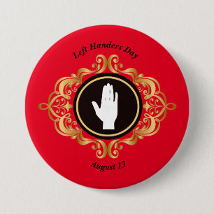 Left Handers Day Silhouette Button