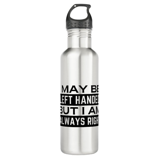Left Hander's Stainless Steel Water Bottle (Front)