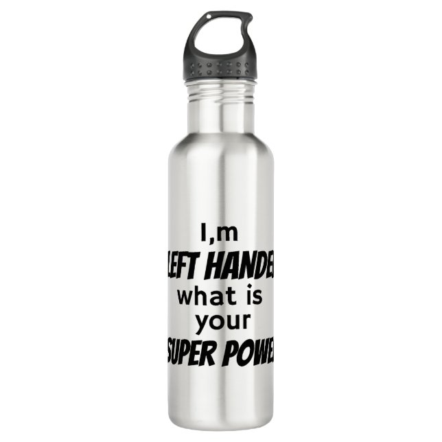 Left Hander's Stainless Steel Water Bottle (Front)